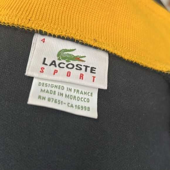 Lacoste Sport Jamaican Track Jacket Sz 4 Black Green Gold Zip Front Long Sleeve - Picture 4 of 11
